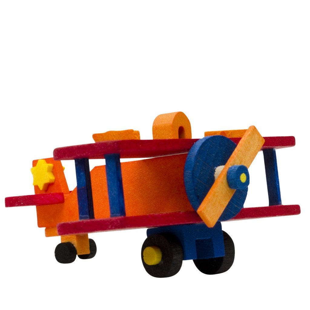 Mini Airplane (Orange with Red Wings) - Christmas tree decoration